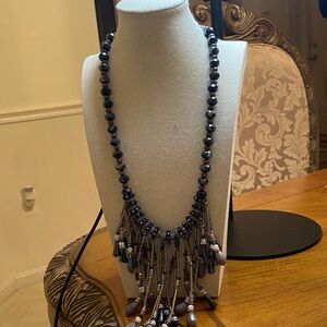 Chic Black Beaded Necklace